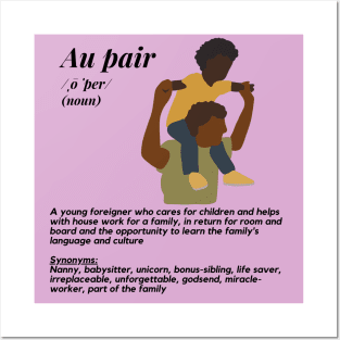 Au pair definition- purple male Posters and Art